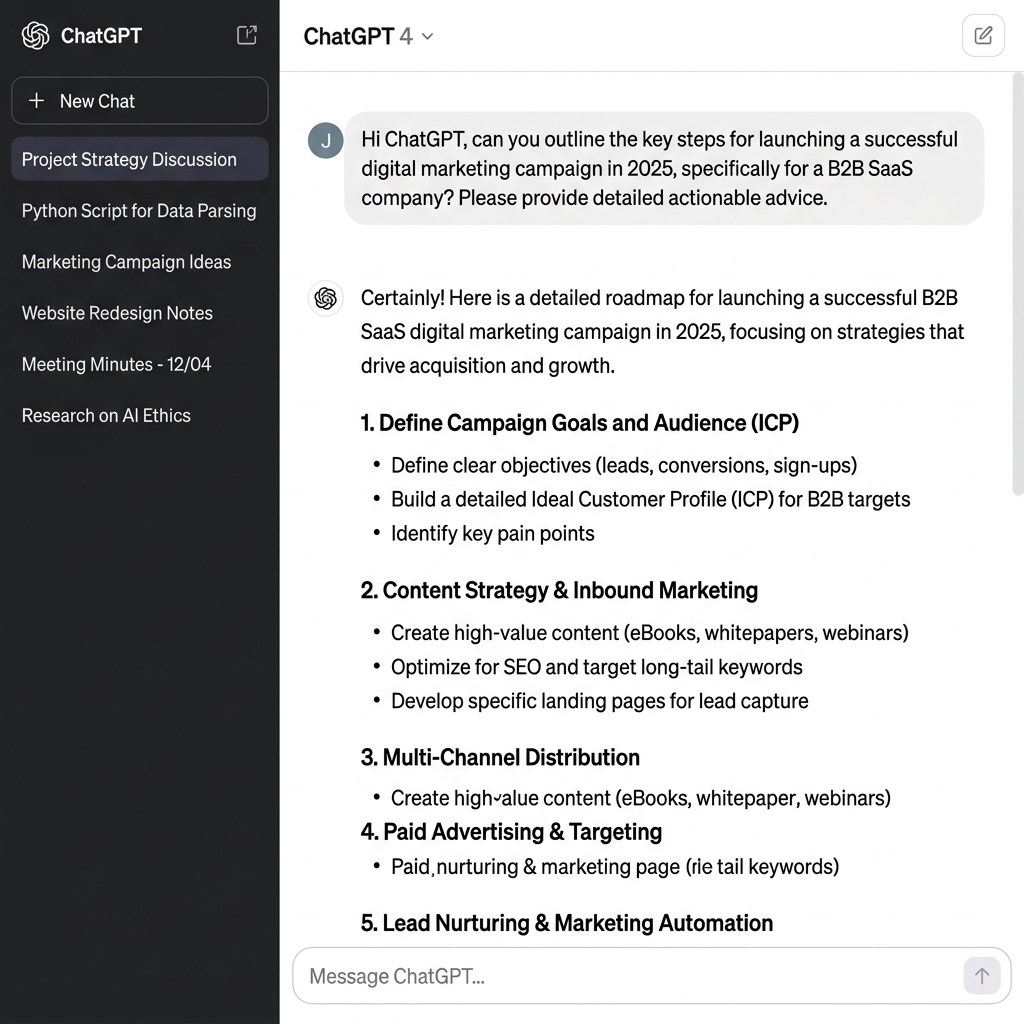 ChatGPT AI Interface Dashboard