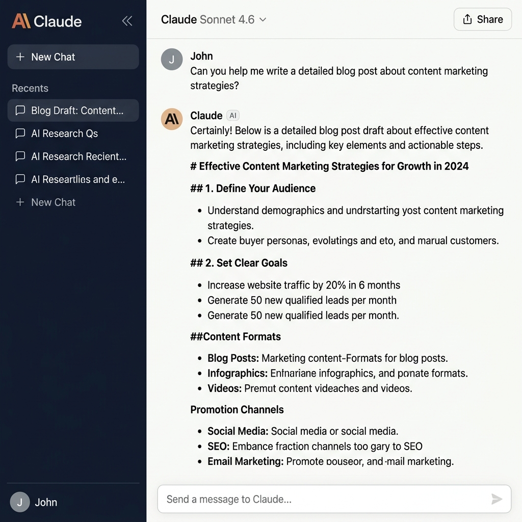 Claude.ai Chat Interface Dashboard