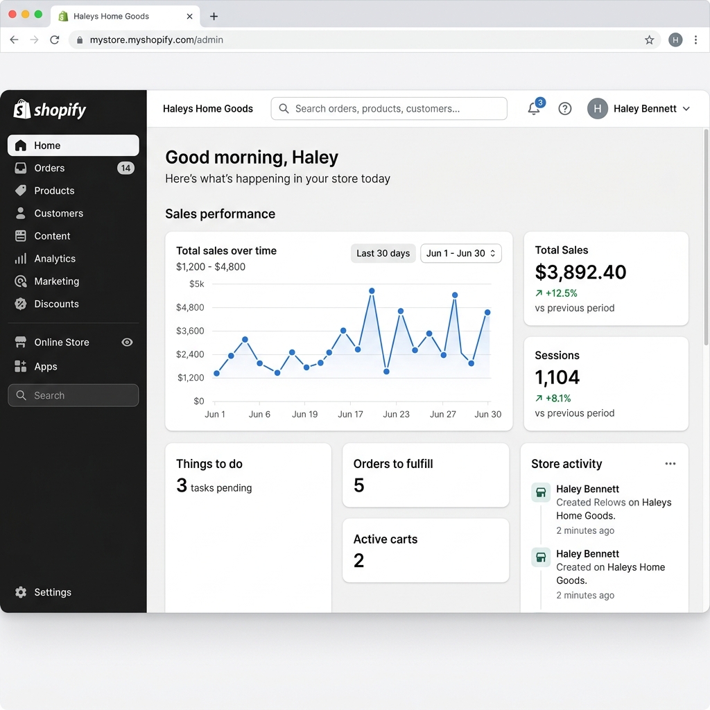 Shopify Store Management Dashboard